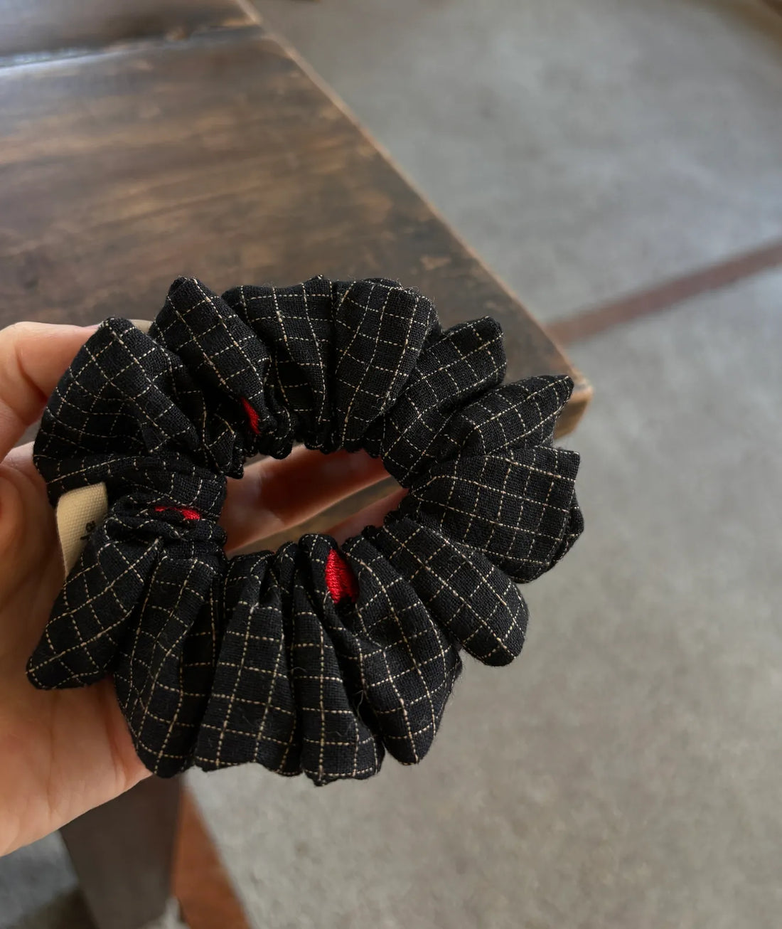 Classic Black Plaid Scrunchie