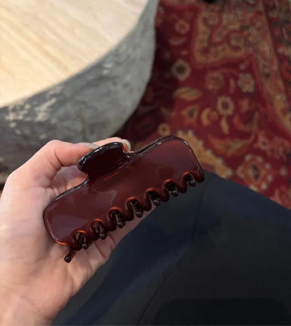 Burgundy Cellulose Acetate Hair Claw Clip