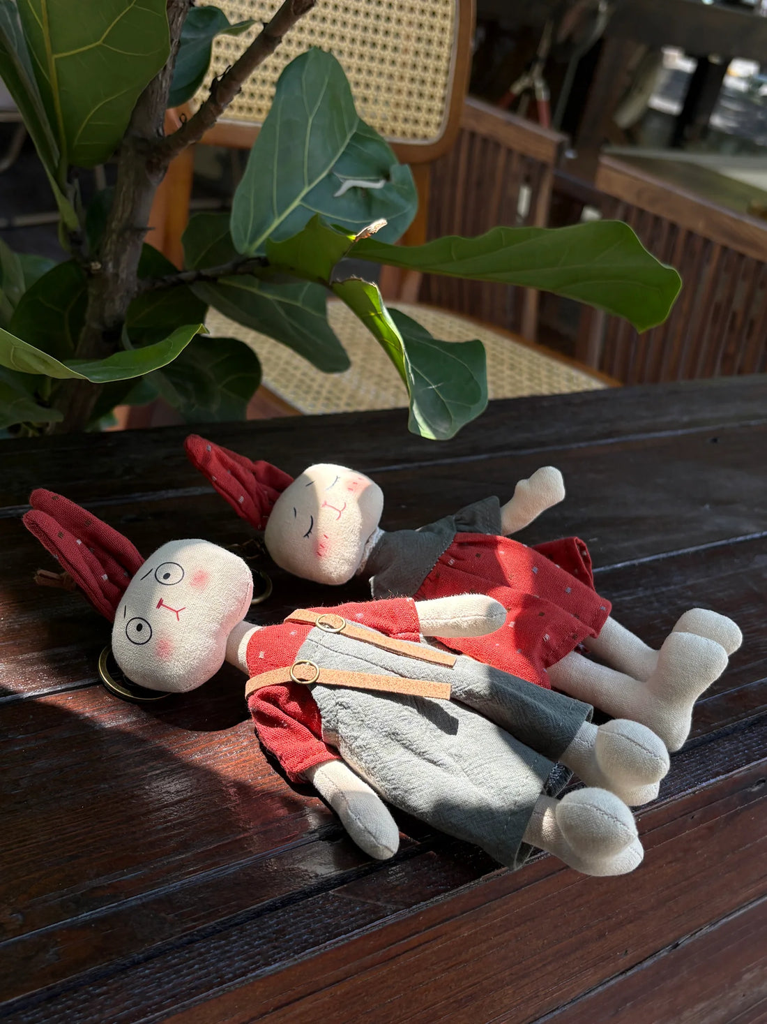 Vintage Bunny Plush Doll Set