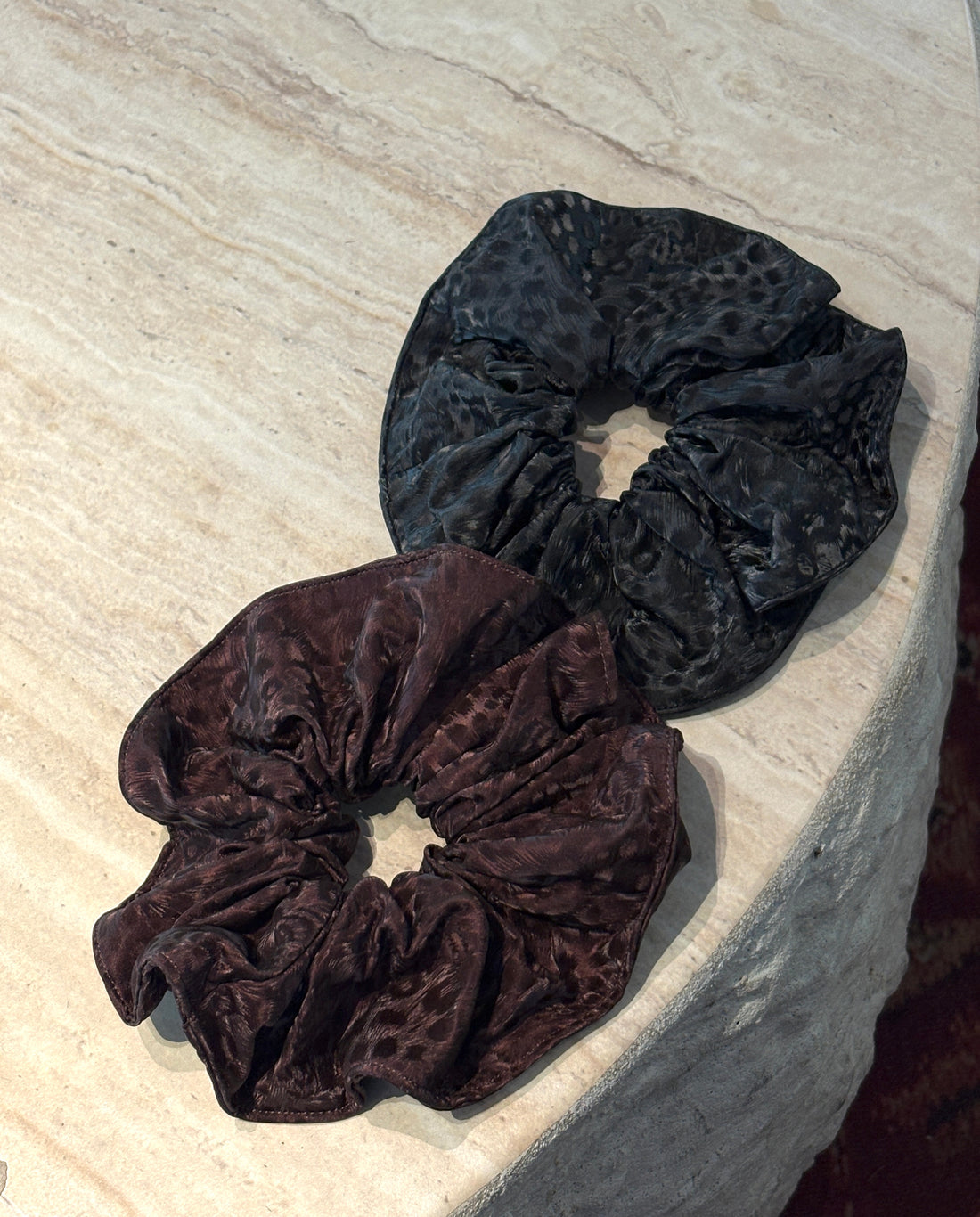 Brown & Black Velvet Scrunchie