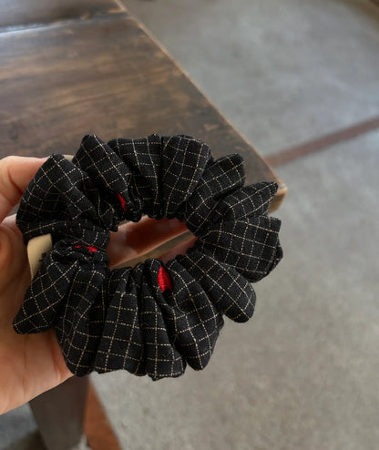 Classic Black Plaid Scrunchie
